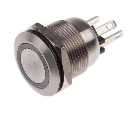 63-7730-32 Bulgin Single Pole Single Throw (SPST) Momentary Green/Blue LED Push Button Switch, IP66, 19.2 (Dia.)mm, Panel Mount, MPI002/28/D5