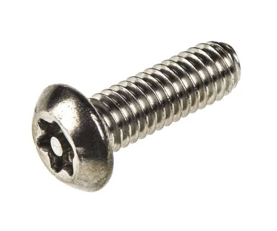 63-7642-36 Plain Button Stainless Steel Tamper Proof Security Screw, M4 x 12mm 621-2647