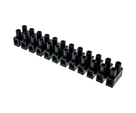 63-7716-43 RS PRO Terminal Strip, Straight, 12way, 2 Row, 10mm Fixing Centres, 24A, 380 V, length 116.5mm, Black 703-3836