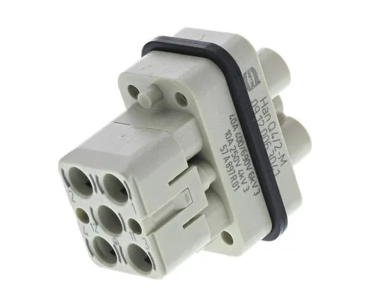 63-7602-52 Han Q Series Connector Insert, Male, 7 Way, 40A, 690 V 9120063041