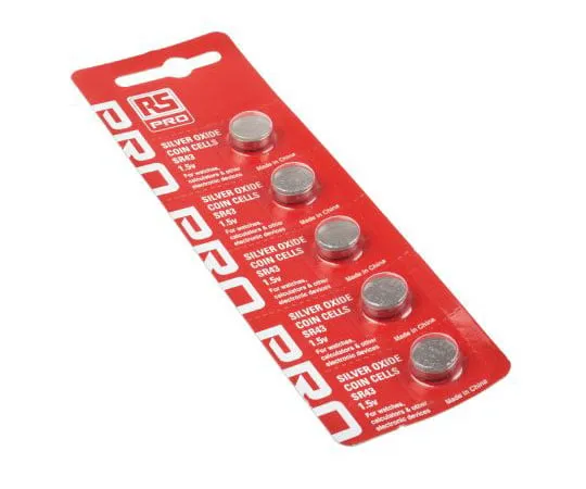 63-7603-68 RS Button Battery, SR43, 1.55V, 11.6mm Diameter 514-7700