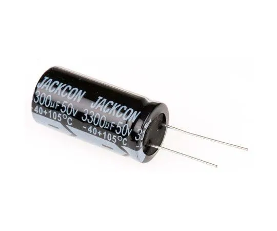 63-7737-60　RS PRO 3300μF 50V dc Aluminium Electrolytic Capacitor, Through Hole 18 (Dia.) x 36mm +105°C 18mm 7.5mm 36mm　170-1261