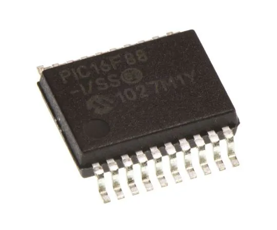 63-7660-42 Microchip, 8bit PIC Microcontroller, 20MHz, 7.168 kB, 256 B Flash, 20-Pin SSOP PIC16F88-I/SS
