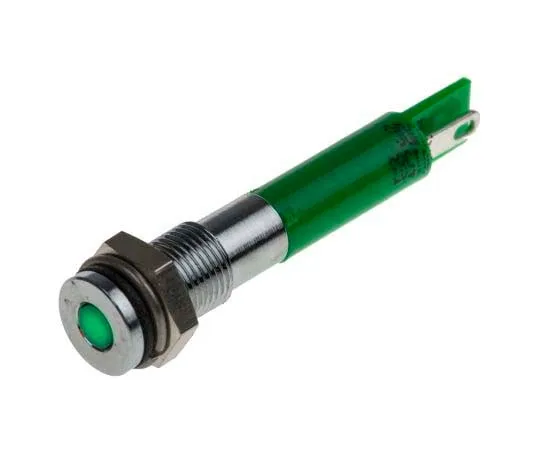 63-7708-41 RS PRO Green Indicator, 24 V dc, 6mm Mounting Hole Size, Solder Tab Termination, IP67 700-1583