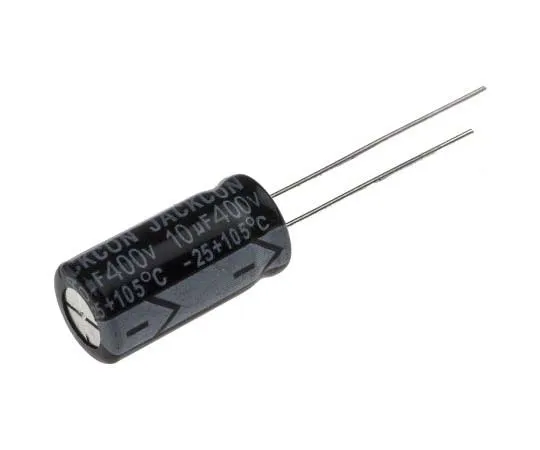 63-7738-30　RS PRO 10μF 400V dc Aluminium Electrolytic Capacitor, Through Hole 10 (Dia.) x 20mm +105°C 10mm 5mm 20mm　170-1314