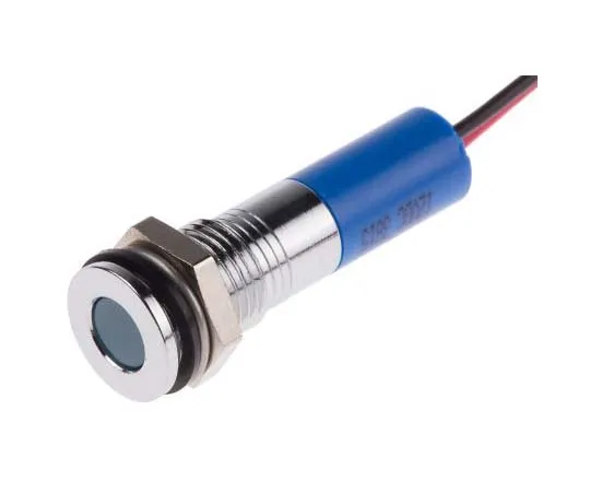 63-7708-81 RS PRO Blue Indicator, 12 V dc, 8mm Mounting Hole Size, Lead Wires Termination, IP67 700-1912