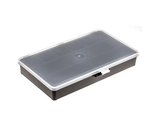 63-7646-27　Raaco 9 Cell Black PP Compartment Box, 41mm x 271mm x 173mm　132442