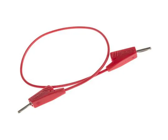 63-7612-71 Radiall 2 mm Test lead, 5A, 250V ac, Red, 20cm Lead Length R929101/C290001-20CM