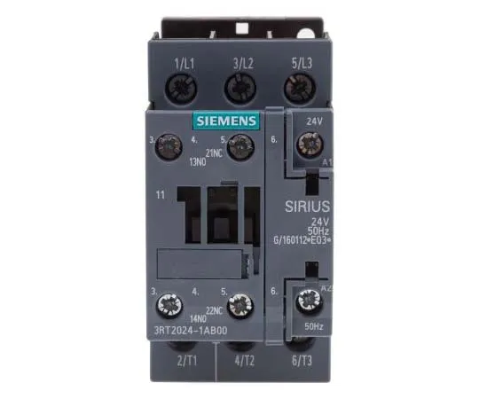 63-7721-62 Siemens 3 Pole Contactor, 12 A, 24 V ac Coil, SIRIUS Innovation, 3NO, 5.5 kW 3RT2024-1AB00