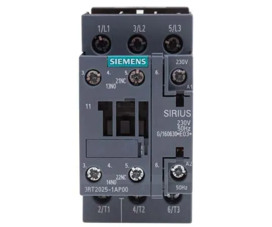 63-7721-67 Siemens 3 Pole Contactor, 16 A, 230 V ac Coil, SIRIUS Innovation, 3NO, 7.5 kW 3RT2025-1AP00