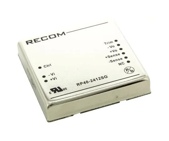63-7568-76 Recom RP40 G 40W Isolated DC-DC Converter Through Hole, Voltage in 18 → 36 V dc, Voltage out 12V dc RP40-2412SG