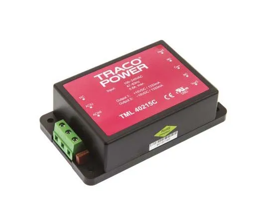 63-7725-88 TRACOPOWER 40W Dual Output Embedded Switch Mode Power Supply SMPS, 1.333A, ±15V dc Encapsulated TML 40215C