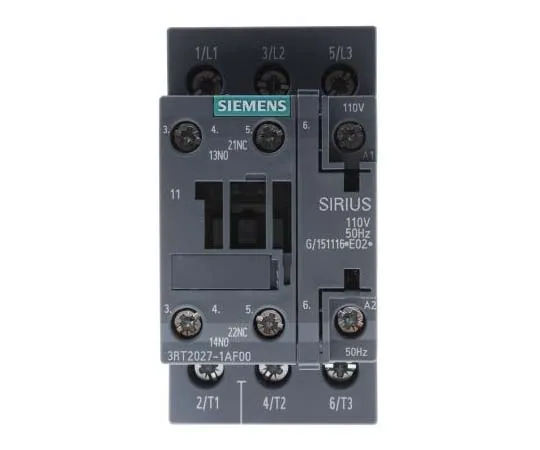 63-7721-76　Siemens 3 Pole Contactor, 32 A, 110 V ac Coil, SIRIUS Innovation, 3NO, 15 kW　3RT2027-1AF00