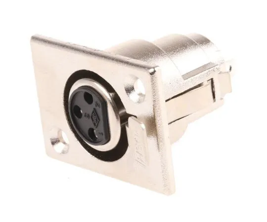 63-7629-31 RS PRO 3 Way Panel Mount XLR Connector, Female, Silver Plated Contacts 548-9105