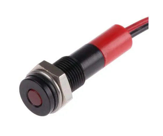63-7708-72 RS PRO Red Indicator, 12 V dc, 6mm Mounting Hole Size, Lead Wires Termination, IP67 700-1855