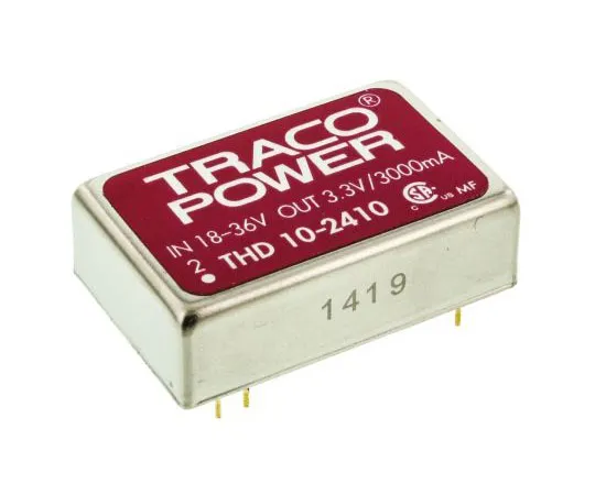 63-7599-91 TRACOPOWER THD 10 10W Isolated DC-DC Converter Through Hole, Voltage in 18 → 36 V dc, Voltage out 3.3V dc THD 10-2410