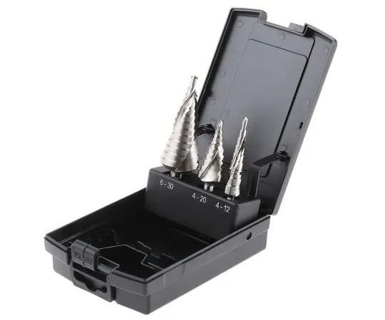 63-7597-29 EXACT 3 piece HSS Step Drill Set 4mm to 30mm 7004