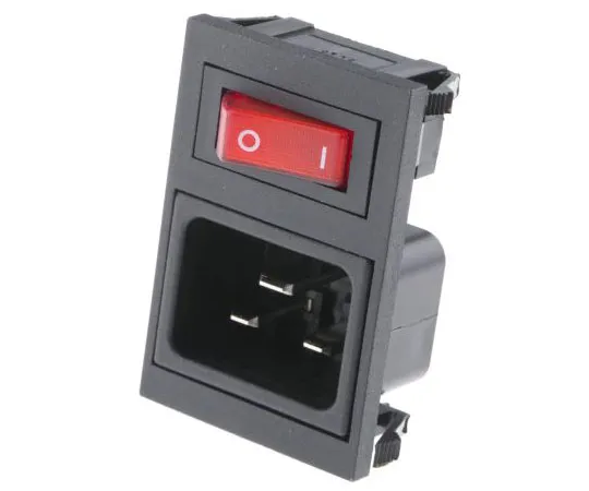 63-7567-77 Bulgin C20 Snap-In IEC Plug Male, 16A, 250 V ac BZV49/Z0000/71