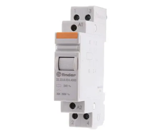 63-7600-57 Finder22 Series SPST-NC, SPST-NO Non-Latching Relay DIN Rail, 24V ac Coil, 20A 22.23.8.024.4000
