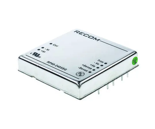 63-7672-90 Recom RP60 G 60W Isolated DC-DC Converter Through Hole, Voltage in 18 → 36 V dc, Voltage out 5V dc RP60-2405SG