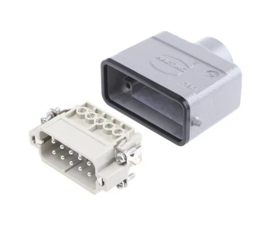 63-7584-11 Han A Series 10 Way Male 16A Connector Kit, includes Hood, Insert 09200102612+19200101440