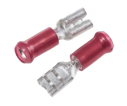 63-7557-57 TE Connectivity PIDG FASTON .187 Series Red Insulated Crimp Receptacle, 4.8 x 0.5mm, 0.3mm² to 1.3mm², 22AWG to 16AWG, 9-160481-1