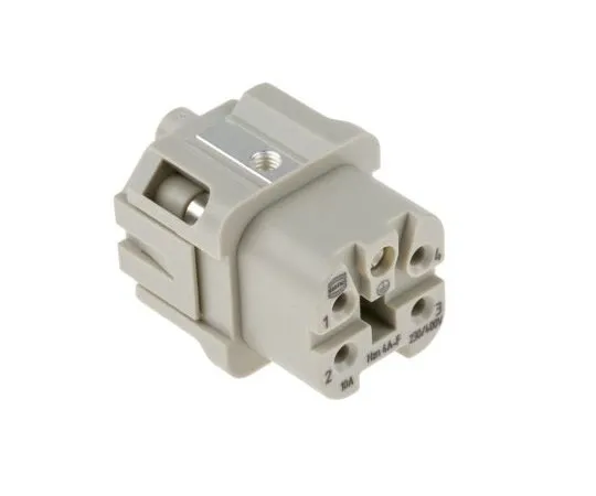 63-7567-54 Han A Series 4 + PE Way Female 10A Coupler Kit, includes Female Insert, Hood 09200030301+09200042711
