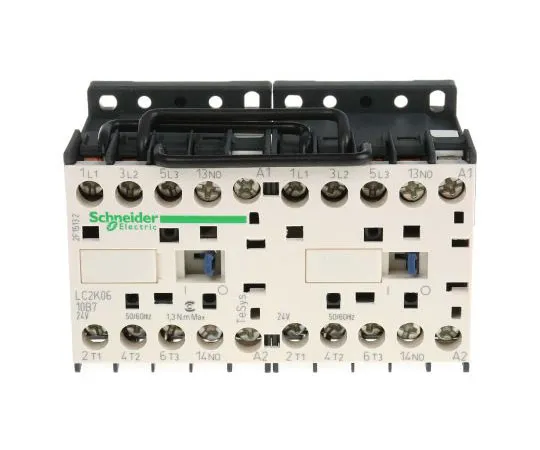 63-7633-31 Schneider Electric 3 PoleReversing Reversing Contactor, 6 A, 24 V ac Coil, TeSys K, 3NO, 3 kW LC2K0610B7