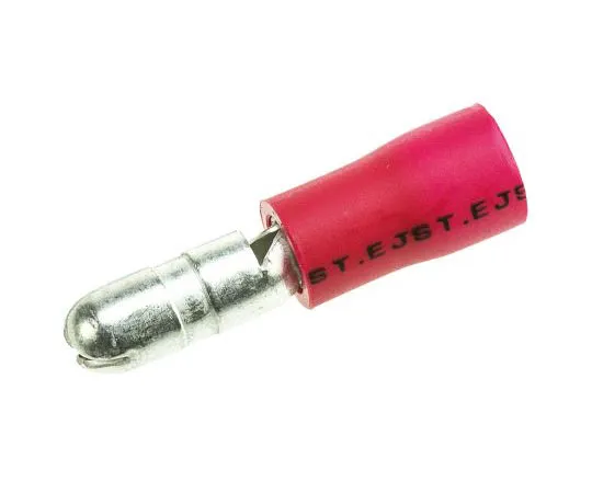 63-7695-70 JST FVDAGM Series Insulated Male Crimp Bullet Connector, 0.25mm² to 1.65mm², 22AWG to 16AWG, 3.96mm Bullet diameter, Red FVDAGM1.25-5(LF)