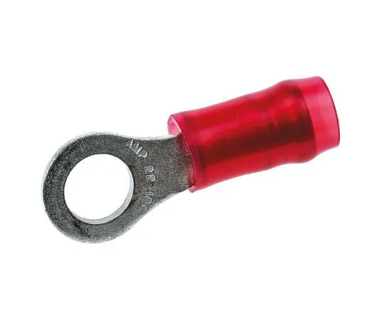 63-7681-29 TE Connectivity PIDG Series Insulated Crimp Ring Terminal, M4 Stud Size, 0.26mm² to 1.65mm² Wire Size, Red 31886