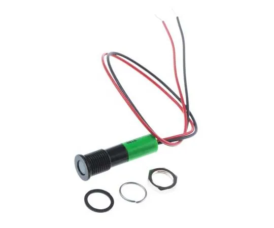 63-7709-08 RS PRO Green Indicator, 220 V ac, 8mm Mounting Hole Size, Lead Wires Termination, IP67 700-2016