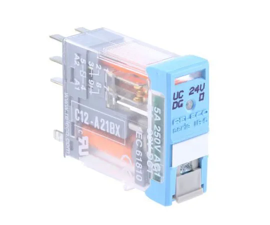 63-7636-39　RelecoC12 DPDT Non-Latching Relay PCB Mount, 24V ac/dc Coil, 5A　C12A21BX24AD