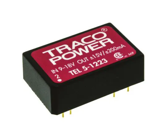 63-7562-60 TRACOPOWER TEL 5 5W Isolated DC-DC Converter Through Hole, Voltage in 9 → 18 V dc, Voltage out ±15V dc TEL 5-1223