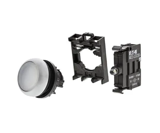 63-7554-88 Eaton M22 Series, White Push Button Head, Momentary, 22mm Cutout 78639211 & M22-DL-W+M22-A+M22-LED230-W