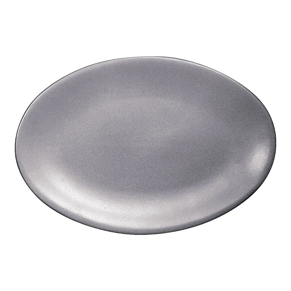 63-5714-89 Mat Gray Oval Plate 34 cm RAN1002