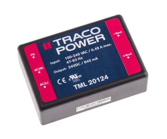 63-7725-58 TRACOPOWER 20W 1 Output Embedded Switch Mode Power Supply SMPS, 840mA, 24V dc Encapsulated TML 20124