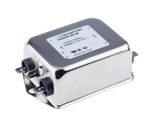 63-7562-91 Schaffner FN2020 Series 20A 250 V ac 400Hz Chassis Mount RFI Filter, with Tab Terminals FN2020-20-06
