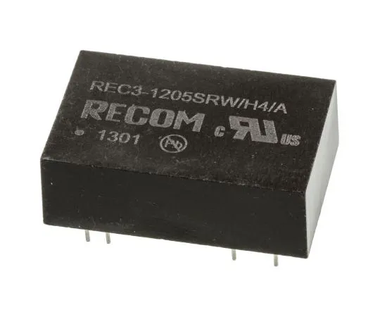 63-7568-42 Recom REC3 3W Isolated DC-DC Converter Through Hole, Voltage in 9 → 18 V dc, Voltage out 5V dc REC3-1205SRW/H4/A