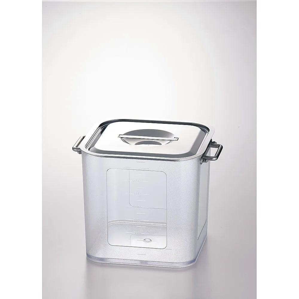 63-5692-56 Polycarbonate Deep Square Kitchen Pot 21 cm w/Hand AKKB001
