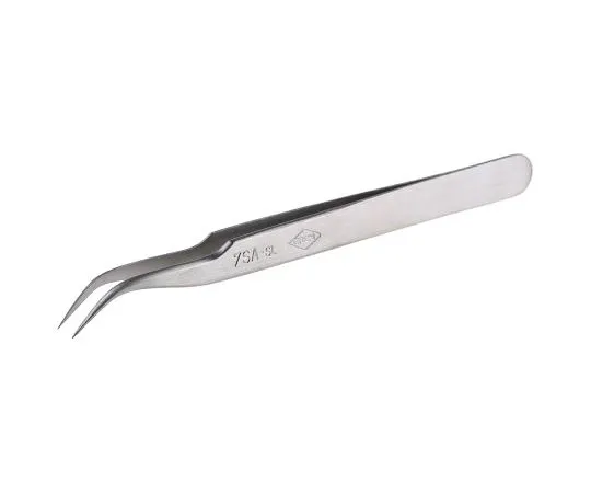 63-7555-08 Erem by Weller 120 mm, Anti-Magnetic Stainless Steel, Pointed; Bent, Anti-Acid Tweezers 7SASL