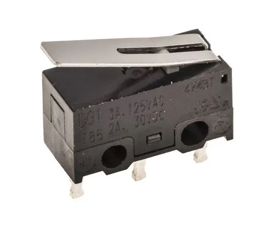 63-7620-32 SPDT-NO/NC Hinge Lever Microswitch, 3 A @ 125 V ac DG13-B1LA