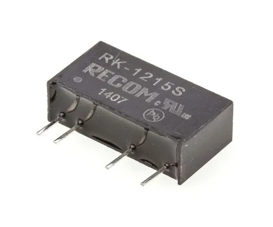63-7568-15 Recom RK 1W Isolated DC-DC Converter Through Hole, Voltage in 10.8 → 13.2 V dc, Voltage out 15V dc RK-1215S
