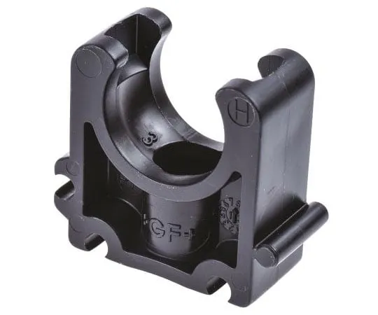 63-7641-37 Georg Fischer PP Black Pipe Clamp, 0.63in x 1.42in x 1.06in, 0.24in 167061036