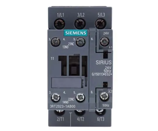 63-7721-59 Siemens 3 Pole Contactor, 9 A, 24 V ac Coil, SIRIUS Innovation, 3NO, 4 kW 3RT2023-1AB00
