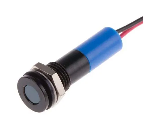 63-7709-03 RS PRO Blue Indicator, 12 V dc, 8mm Mounting Hole Size, Lead Wires Termination, IP67 700-1993