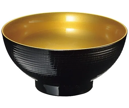 69-5207-71 Heat Resistant 6 Sq Rankyoku Wood Rice Bowl, Outer Kurouchi Hikokin 1282050