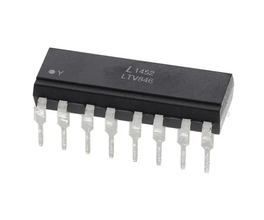 63-7698-40 Lite-On, LTV-846 DC Input Transistor Output Quad Optocoupler, Through Hole, 16-Pin PDIP LTV-846
