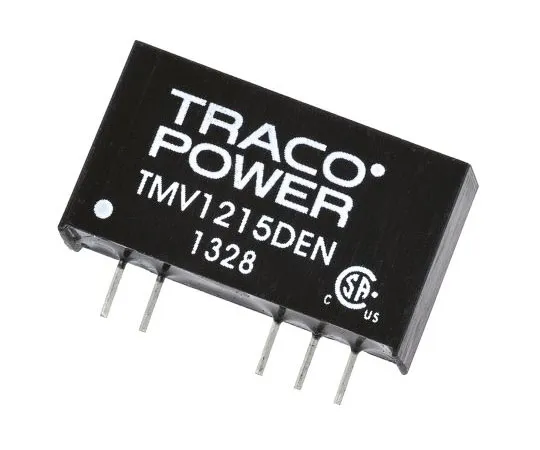 63-7658-53 TRACOPOWER TMV EN 1W Isolated DC-DC Converter Through Hole, Voltage in 10.8 → 13.2 V dc, Voltage out ±15V dc TMV 1215DEN
