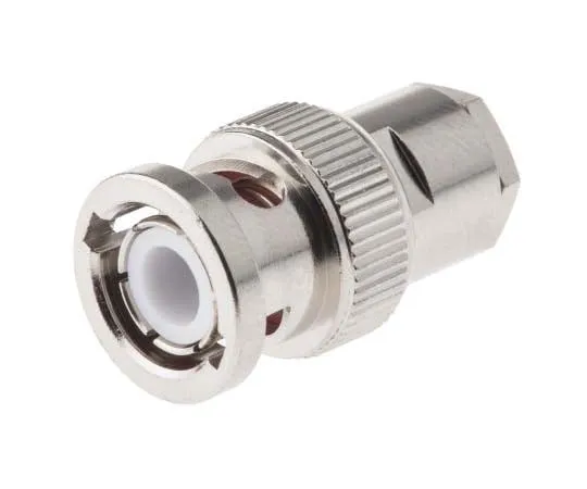 63-7711-59 Amphenol Straight 50Ω Cable Mount BNC Connector, Plug, Nickel, Clamp Termination, RG174/U, RG188 A/U, RG316/U B1141C1-NT3G-5-50