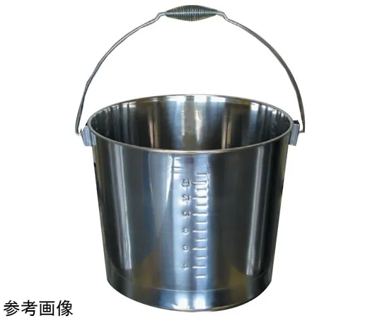 67-2417-47 18-8 Bucket with Scale (Nigiri-Stainless Steel) Approx. 8 L SH-639B-H